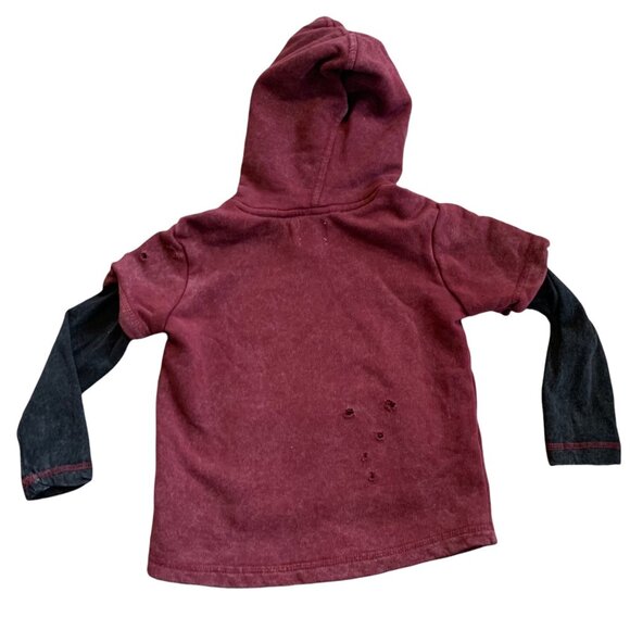 Joe's Jeans Distressed Grunge Hooded Sweatshirt 5 - Picture 2 of 4